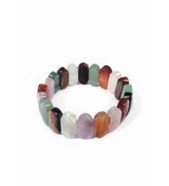 Çakra Doğal Taş Parlak Karışık Roleks Oval Kristal Kesim 20x10mm Bileklik