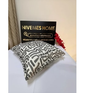 NİVEMESHOME LUCCA PL03 YENİ SEZON KIRLENT KILIFI ANTRASİT 45 X 45