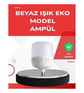 Mey İthalat® Elektrik Kesintileri İçin Şarjlı LED Ampul 30W E27 Beyaz Işık