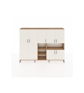 Arges Dolap 13 Raflı 7 Kapaklı 220x30x163 Çam-Aytaşı/Çam
