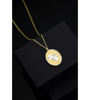 Papatya Silver 925 Ayar Gümüş Gold Kaplama Sincap Plaka Kolye