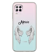 Huawei Beyaz Melek Kanadı Tasarımlı Şeffaf Telefon Kılıfı