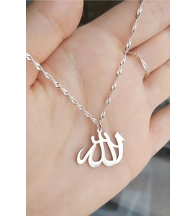 925 Ayar Gümüş Allah Lafzı Kolye