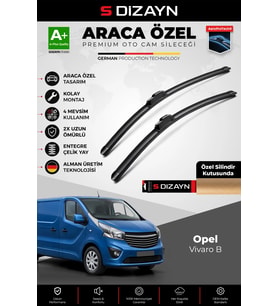 S-Dizayn Opel Vivaro B Ön Cam Silecek Seti 2014-2019 Premium Araca Özel 65-48 Cm A+ Kalite