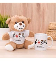Bayan Hakime Hediye Peluş Ayıcık ve Kupa Bardak (Model 1)
