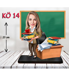 kişiye özel karikatür  öğretmen kadın biblosu öğretmen hediyesi ogretmen hediyesi bayan öğretmen hediyesi öğretmen hediyesi el yapimi (Krem)