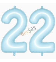 22 Rakam Folyo Balon Mavi Rengi (76 cm)