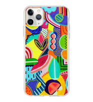 PrintiFy Apple  iPhone 11 Pro ile Uyumlu 1mm Slim Fit Retro Renkler 6 Baskılı Şeffaf  Kılıf