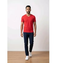 BİÇOMİ Premium Comfort Modern Fit V-Yaka Tişört