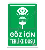 Mey İthalat® Göz İçin Tehlike Duşu Uyarı Levhası 17,5X25 Kod:1021