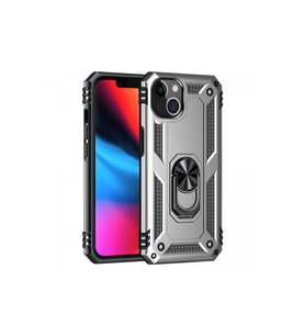 Apple İphone 14 Plus Kılıf Sofya Yüzüklü Silikon Kapak - Gümüş