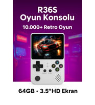 R36S El Konsolu  Retro Atari, 3.5" IPS Ekran, 21.000 Oyun, Taşınabilir Oyun Makinesi (Beyaz)