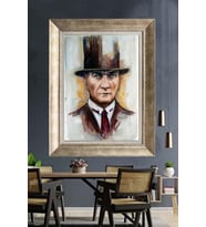 Gümüş Çerçeveli Atatürk Tablo za421