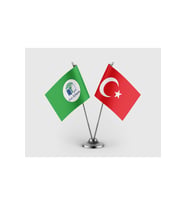 Eko Okulları ve Türk Bayrağı İkili Saten Masa Bayrağı Takımı