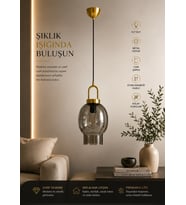 AURA TEKLİ FÜME CAMLI ESKİTME SARKIT