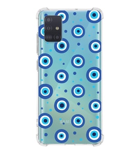 PrintiFy Samsung Galaxy A51 Uyumlu Nazar Boncuğu 1 Baskılı Şeffaf Köşe Korumalı Antişok Kılıf