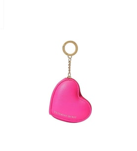 Victoria's Secret Heart Pouch Keychain Hot Pink