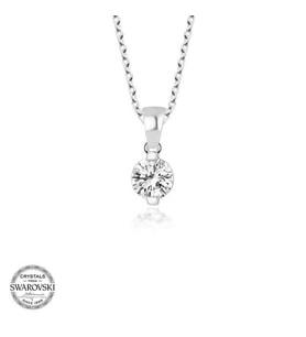 Swarovski Taşlı Gümüş Tektaş Bayan Kolye