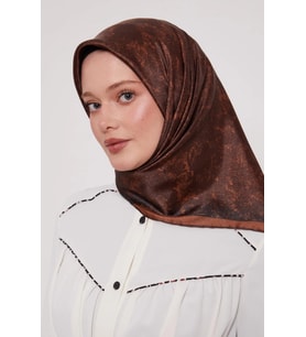 Levidor Kristal Eşarp Bulut Batik Acı Kahve