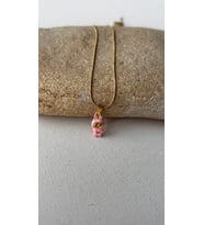 Labubu uçlu çelik kolye pembe