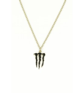 Siyah Monster Logo Unisex Kolye – Güçlü ve Modern Tasarım