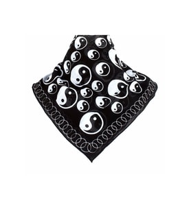 Siyah Ying Yang Tasarım Pamuk Fular (Çok Renkli)