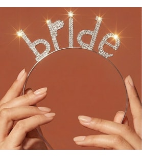Valmont Accessories Bride Yazılı Kristal Taşlı Işıltılı Bekarlığa Veda Tacı