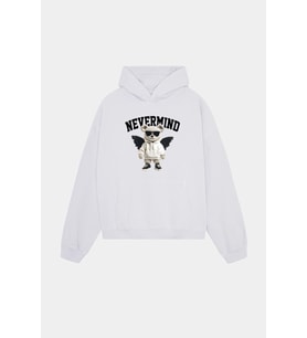 Trendy Oversize Beyaz Kapüşonlu Sweatshirt – Koleksiyon