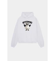 Trendy Oversize Beyaz Kapüşonlu Sweatshirt – Koleksiyon