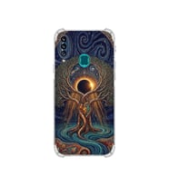 PrintiFy Samsung Galaxy A20s ile Uyumlu Simya Serisi Kozmik Denge Tasarımlı Uv Baskılı Köşe Korumalı Antişok Kılıf