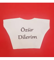 Özür Dilerim Yazılı Peluş Oyuncak Tişörtü