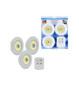 3lü Uzaktan Kumandalı Yapışkanlı Kablosuz Led Spot Lambalar (5343)