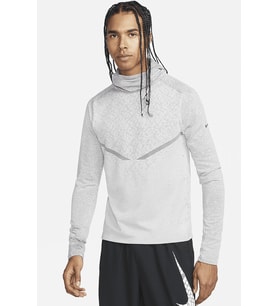 Nike Therma Fit Adv Run Division Pnncle Mid Hoodie Kapüşonlu Reflektörlü Erkek Koşu Sweatshirt Gri