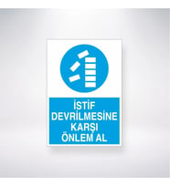 İstif Devrilmesine Karşı Önlem Al 21x35 Arkası Yapışkanlı Levha