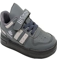 Carby 121 Patik Alt Topuk Işıklı Cırtlı Ünisex Çocuk Sneaker Ayakkabı FÜME_BUZ GRİ