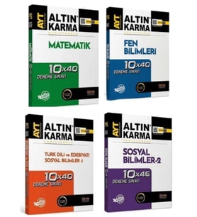 ALTIN KARMA YAYINLARI AYT MATEMATİK+FEN BİLİMLEİ + TÜRKDİLİ EDEBİYATI VE SOSYAL BİLİMLER +SOSYAL BİL