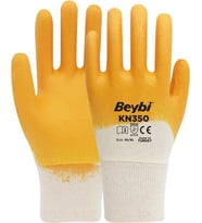Beybi KN-350 Sarı Nitril Kaplı Koruyucu 10" 1 Çift Iş Eldiveni
