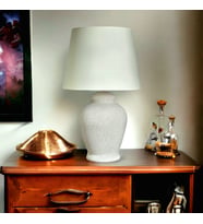 Qdec Vintage Seramik Abajur Rustik Granit - Ekru