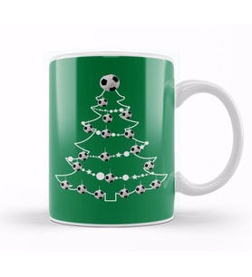 Football Christmas Tree Baubles Kupa Bardak Porselen