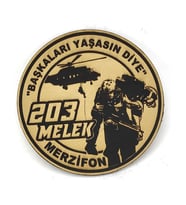 203 MELEK FİLO "BAŞKALARI YAŞASIN DİYE"  Deri PEÇ- Arma - Patch (Bej)