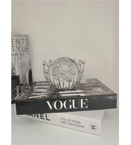 Kristal Metal Yuvarlak Ahtapot Küre Obje (Gümüş)
