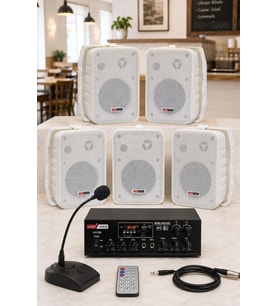 Lastvoice Large Paket-4 Hoparlör ve Anfi Anons Ses Sistemi Seti