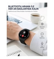 Mey İthalat® Akıllı Saat Android ve iOS Uyumlu Bluetooth Arama, AMOLED HD Ekran ve 3'lü Kordon Seti