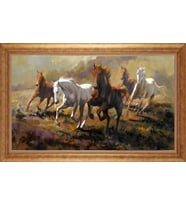 EV İŞYERİ OFİS İÇİN ALTIN ÇERÇEVELİ PASPARTULU TABLO S596