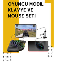 Yüksek Performanslı Mobil Oyun Aksesuarı – 5 Parçalı Klavye Mouse Dönüştürücü Set