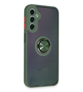 ERTAN Samsung Galaxy A24 4G Kılıf Montreal Yüzüklü Silikon Kapak - Yeşil