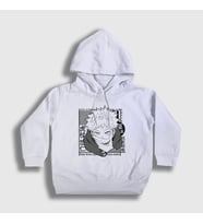 Presmono Unisex Çocuk Beyaz Yuji Itadori Anime Jujutsu Kaisen Kapüşonlu Sweatshirt 316482tt