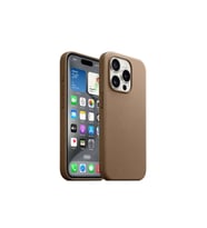 Apple iPhone 15 Pro Uyumlu Kılıf Zore M-safe Şarj Özellikli Mikro Fiber Optimal Kapak (Kahverengi)
