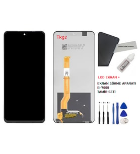 Tkgz - Oppo Realme C55 Uyumlu Lcd Ekran Dokunmatik -A- Kalite + B-7000 + TAMİR SETİ