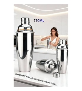 750 ml Inox Shaker - Kokteyl Karıştırma Kabı  Süzgeçli Bar Shaker Paslanmaz Çelik